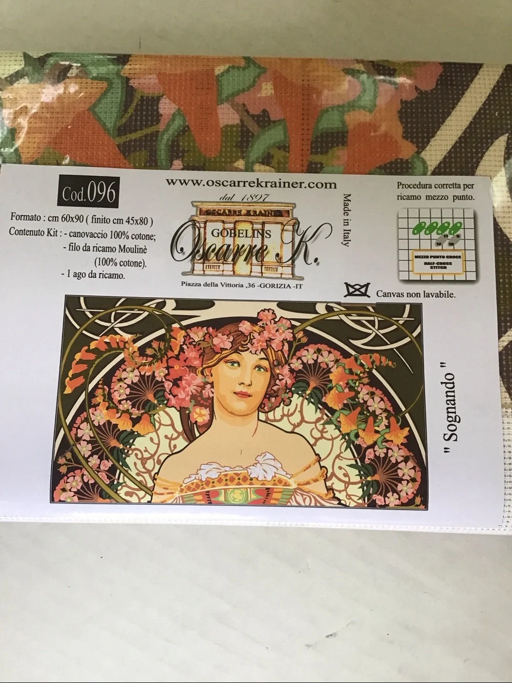 Art Nouveau Italian Krainer Needlepoint Kit 45 x 80 cm
